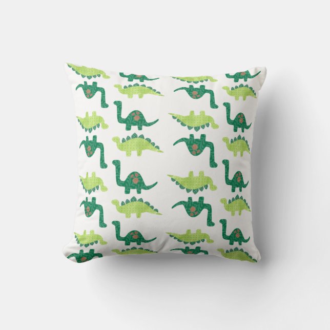 Green Dinosaurs Pillow (Front)