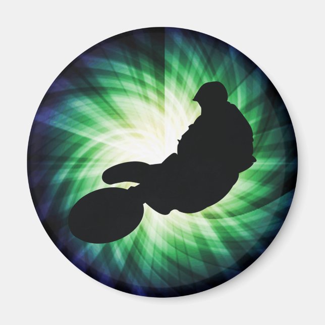 Green Dirt Bike Magnet (Front)