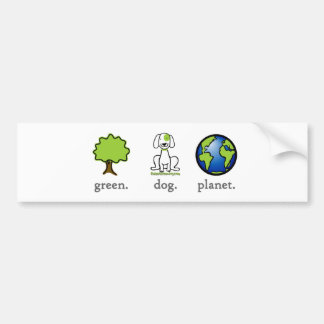 Green. Dog. Planet. Bumper Sticker