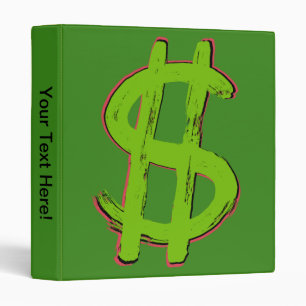 Green Dollar Sign Binder