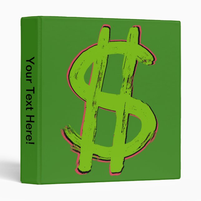 Green Dollar Sign Binder (Front/Spine)