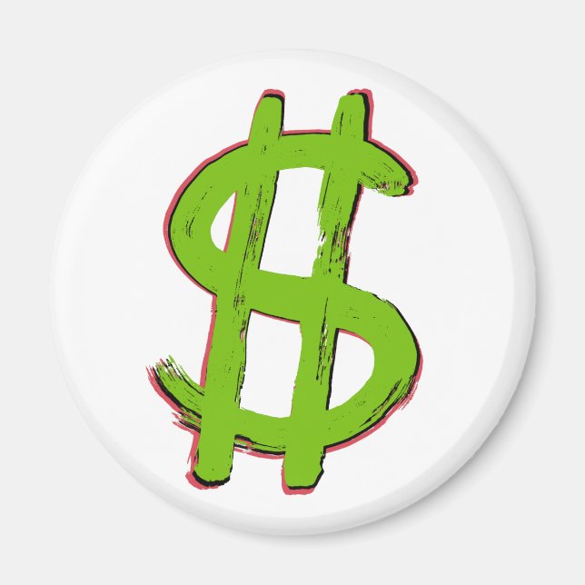 Green Dollar Sign Magnet (Front)
