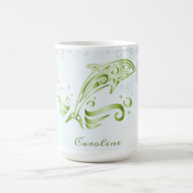 Green Dolphin Personalized Coffee Mug (Center)