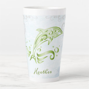 Green Dolphin Personalized Latte Mug