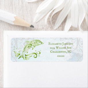 Green Dolphin Return Address Label