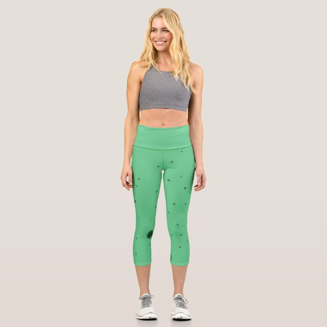 Green Dot Chaos Capri Leggings (Front)
