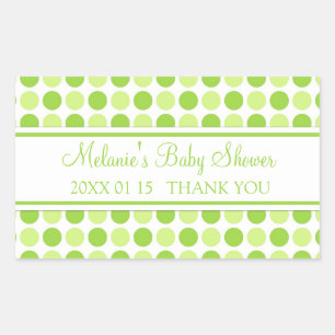 Green Dots Baby Shower Favour Stickers