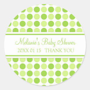 Green Dots Baby Shower Favour Stickers