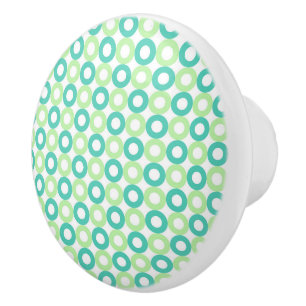 Green Dots Ceramic Cabinet Knob