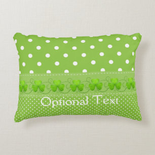 Green, Dots & Shamrocks Accent Pillow