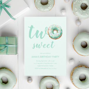  Green Doughnut Birthday Invitation