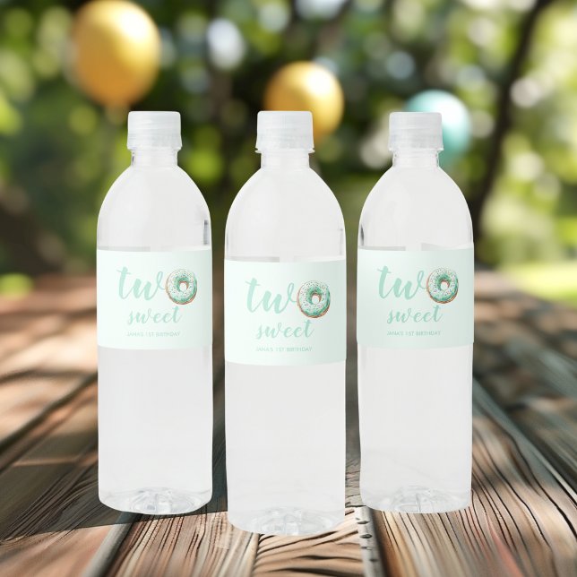  Green Doughnut Birthday Water Bottle Label (Creator Uploaded)