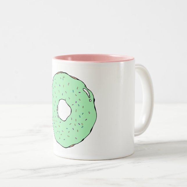 Green Doughnut Mug (Front Right)