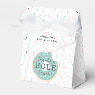 Green Doughnut Thanks a Hole bunch Birthday Favor Box