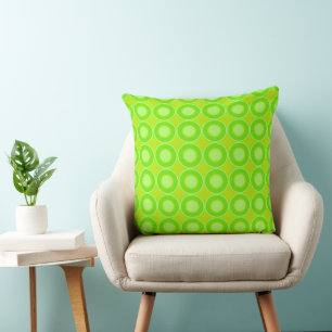 Green Doughnuts With Pastel Green Filling On Olive Throw Pillow