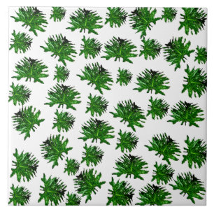 Green Dracaena Fern Leaves, Lge Tile