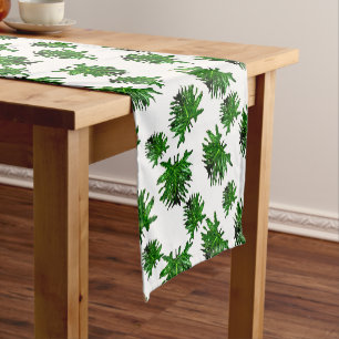 Green Dracaena Fern Leaves, Table Runner
