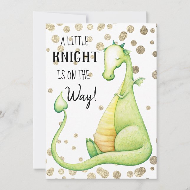 ~ Green Dragon Baby Boy Baby Shower Invitation (Front)