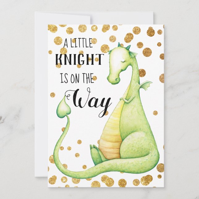 *~* Green Dragon Baby Boy Baby shower Invitation (Devant)