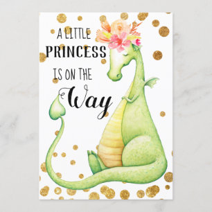 *~* Green Dragon Baby Girl Invitation Baby shower