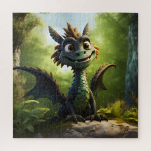 Green Dragon Cartoon Jigsaw Puzzle