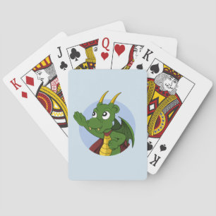 Green dragon cartoon playing cards