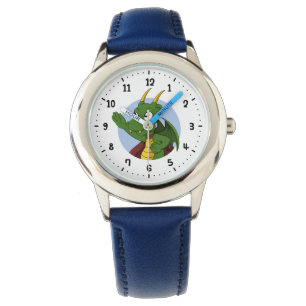 Green dragon cartoon watch