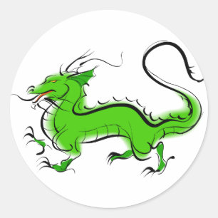 Green Dragon Classic Round Sticker