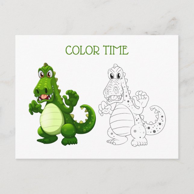 Green Dragon Colouring Activity Postcard (Front)