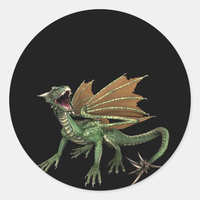 Green Dragon Design 1 :: Fantasy Stickers (Front)