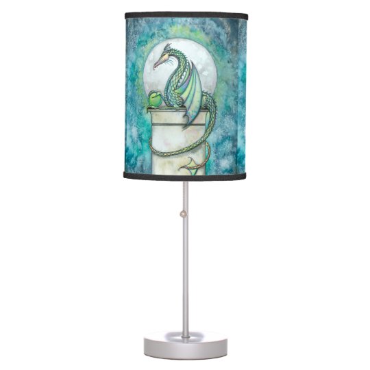 Green Dragon Fantasy Art Table Lamp