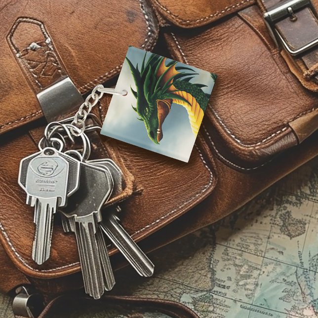 Green Dragon Fantasy Keychain (Creator Uploaded)