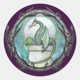 Green Dragon Gothic Fantasy Art Stickers