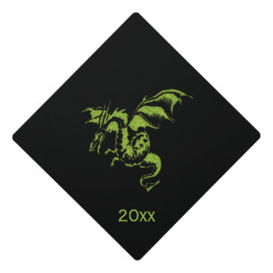 Green Dragon Graduation Cap Topper