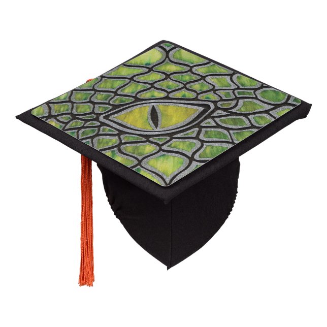 Green Dragon Graduation Cap Topper (Angled)