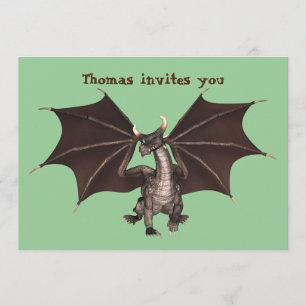 Green Dragon Invitation de fête d'anniversaire