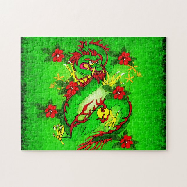 Green Dragon Jigsaw Puzzle (Horizontal)