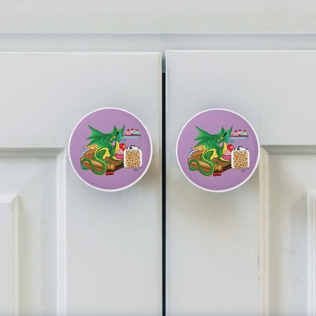 Green Dragon Pastry Chef Ceramic Knob (Creator Uploaded)