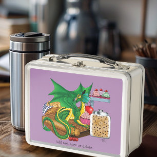 Green Dragon Pastry Chef Metal Lunch Box