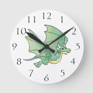 Green Dragon Round Clock