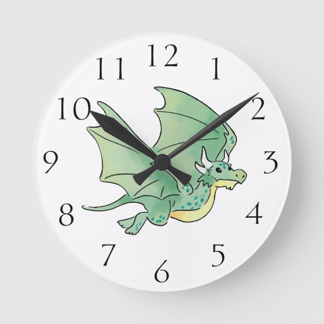Green Dragon Round Clock (Front)