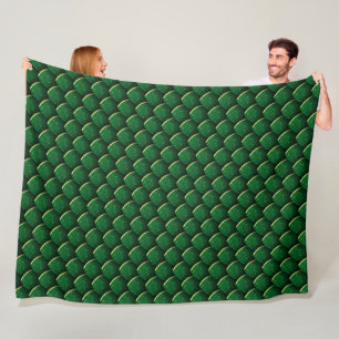 Green Dragon Scale Fleece Blanket