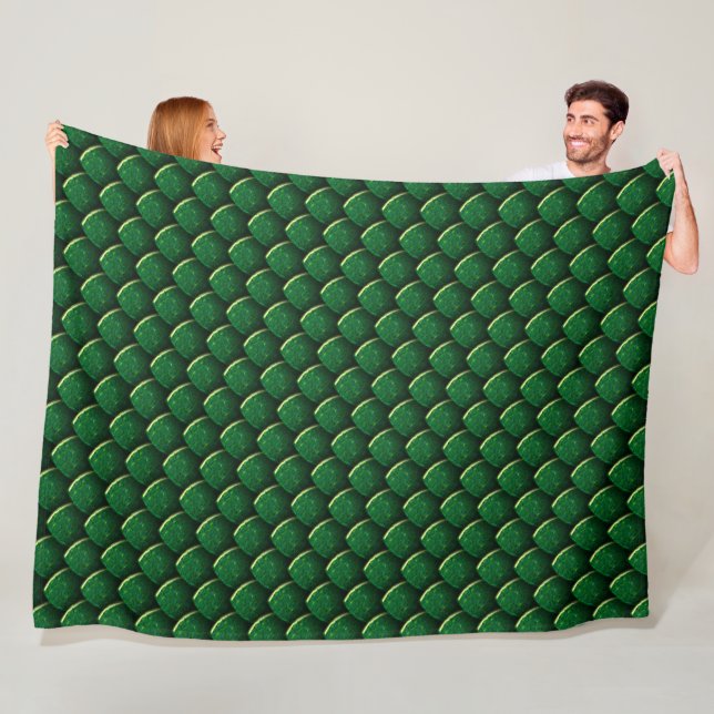 Green Dragon Scale Fleece Blanket (In Situ)