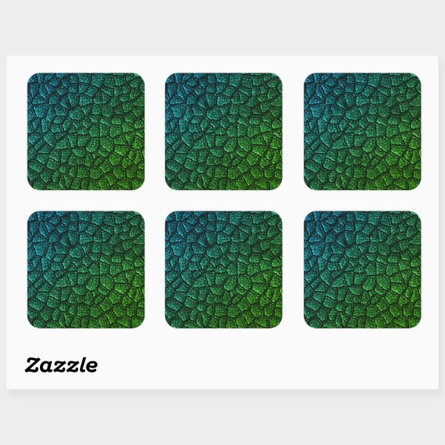 Green Dragon Scale Square Sticker (Sheet)
