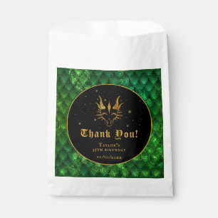 Green Dragon Scales Gold Birthday Thank You Favour Bag