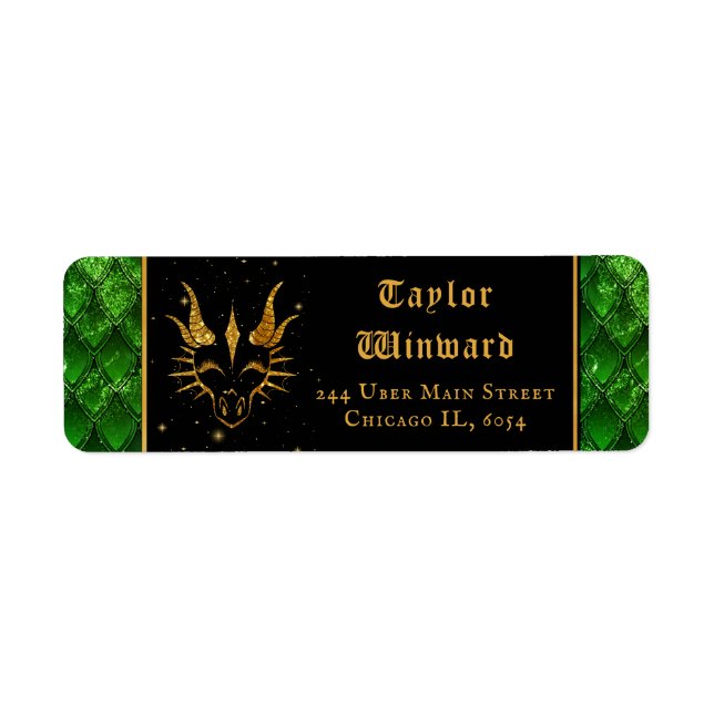 Green Dragon Scales Gold Faux Parties scintillant (Devant)