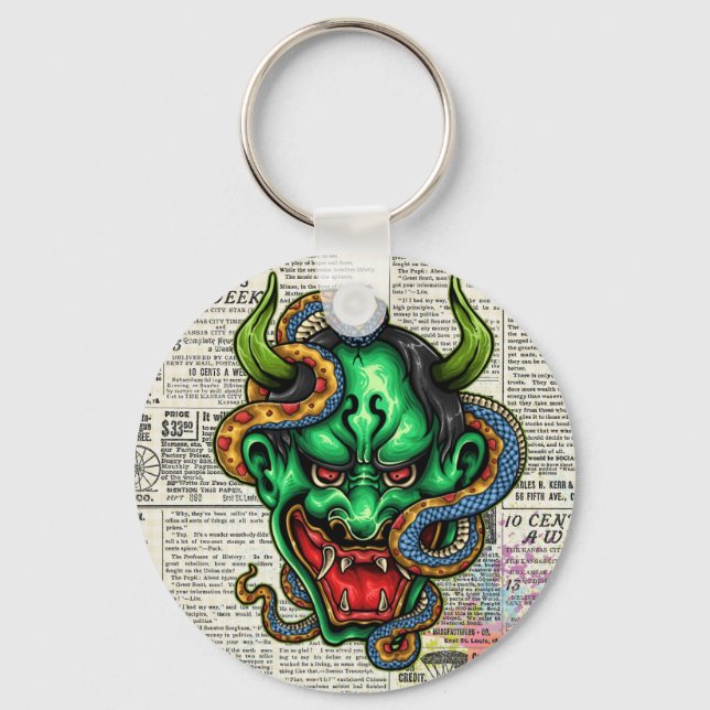 Green Dragon Tattoo   Keychain (Front)