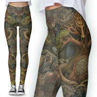 Green Dragon Tattoo Leggings: Celtic Viking Art