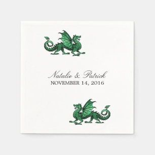 Green Dragon Wedding Paper Napkins