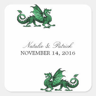 Green Dragon Wedding Stickers
